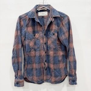 Rogue Territory BM Shirt Long Sleeve Button Down Blue Blush Ombre Plaid Medium